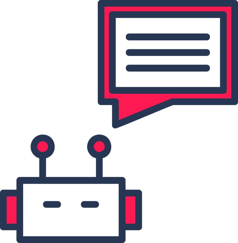 Chatbot Line Half Filled vector
