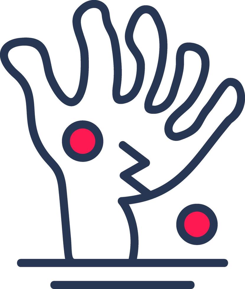 Scary Hand Line Half Filled vector