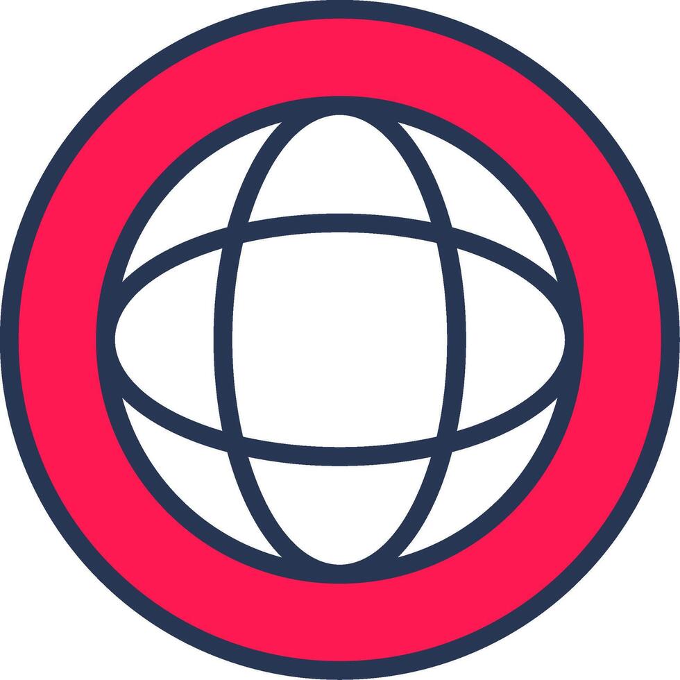 Globe Line Half Filled vector