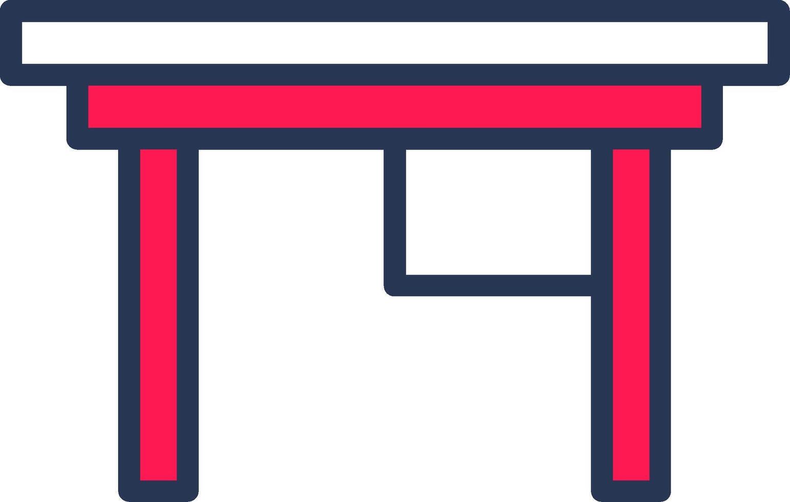 Desk Line Half Filled vector