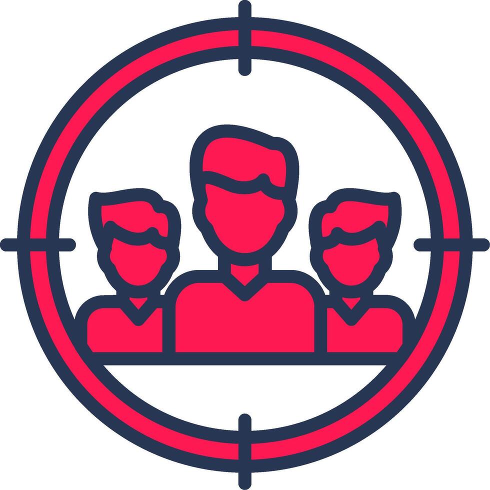 Focus Group Line Half Filled vector