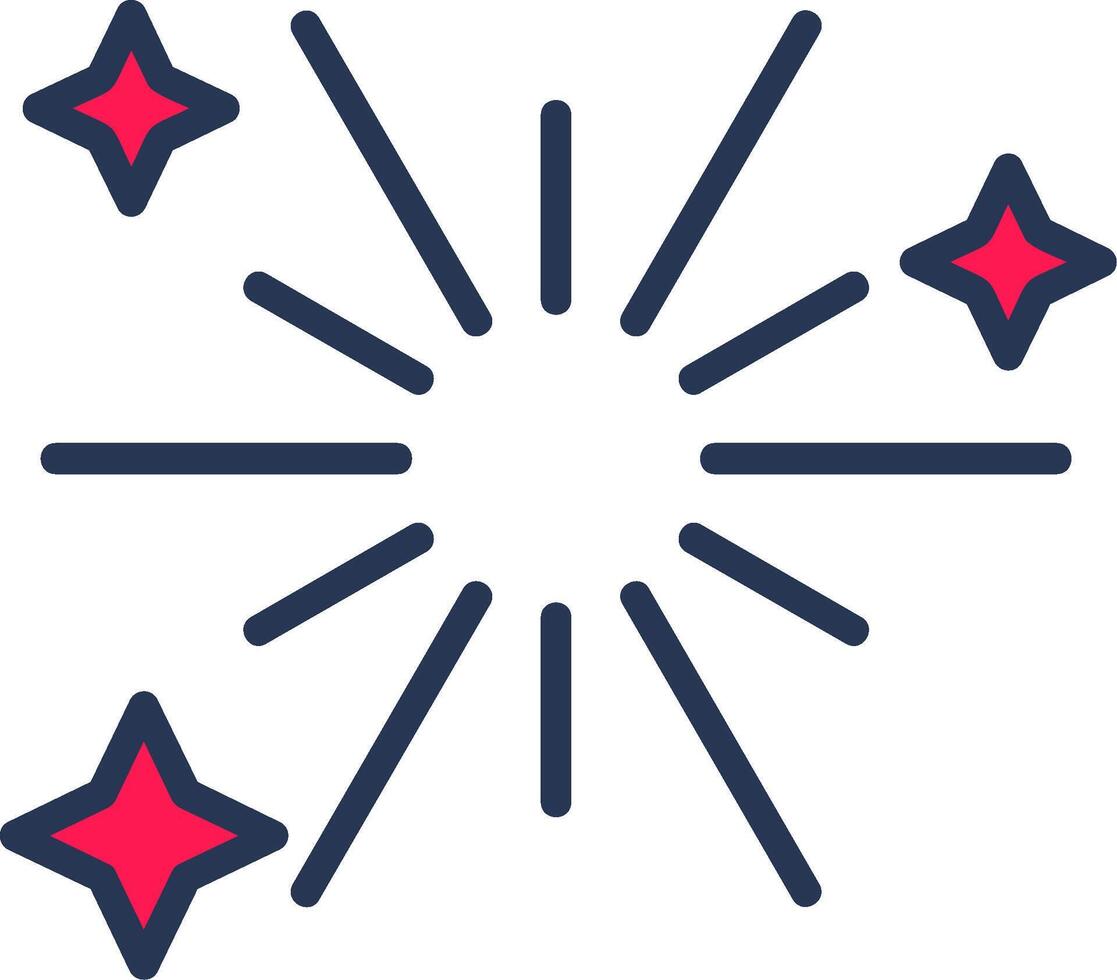 Fireworks Line Half Filled vector