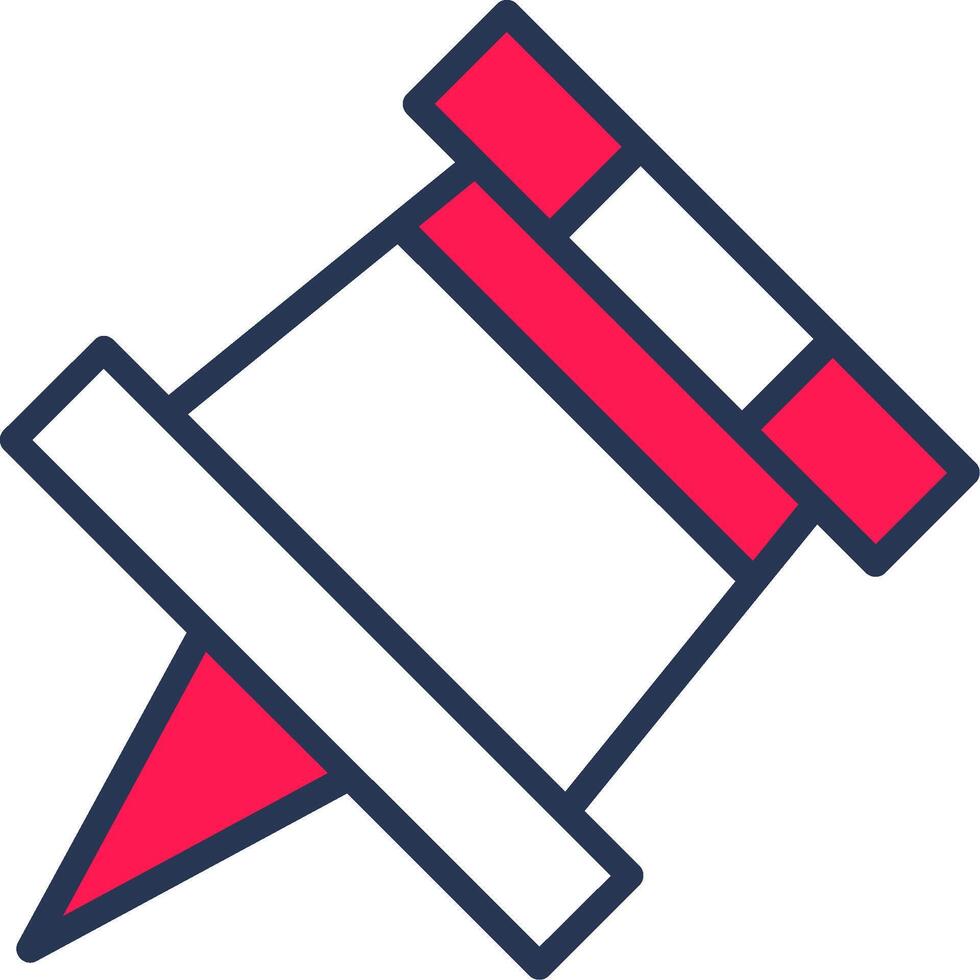 Push Pin Line Half Filled vector