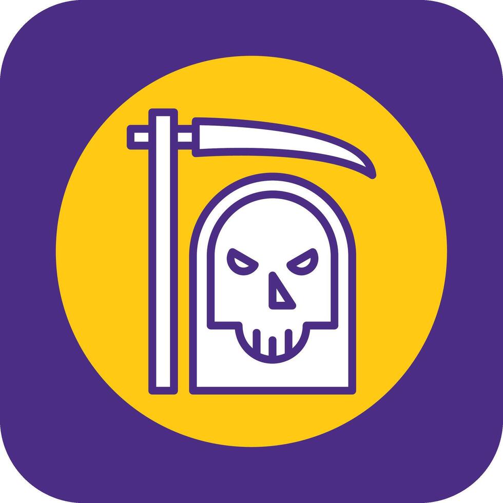 Grim Reaper Filled Curve Icon vector