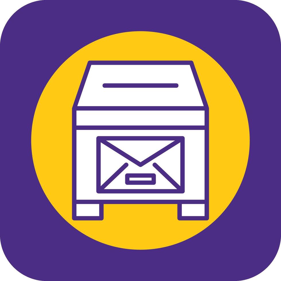 Mailbox Filled Curve Icon vector