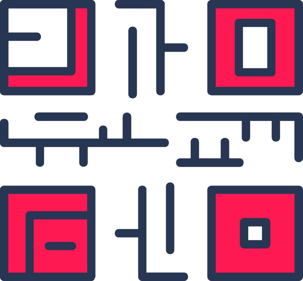 QR Code Line Half Filled vector