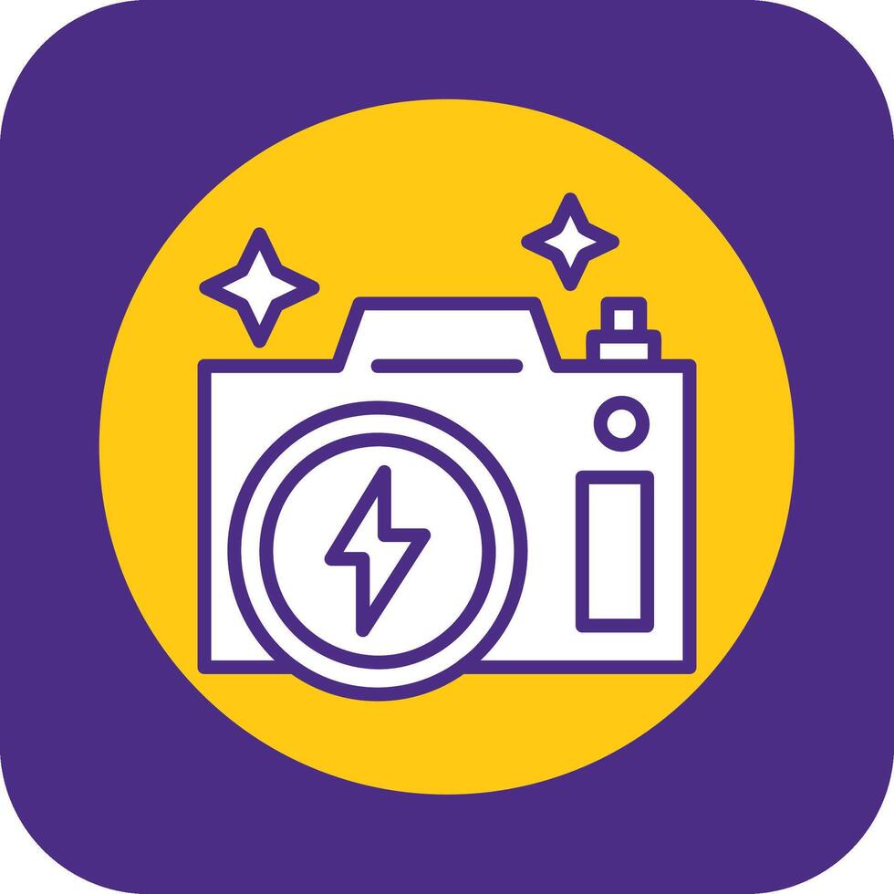 Flash Camera Filled Curve Icon vector