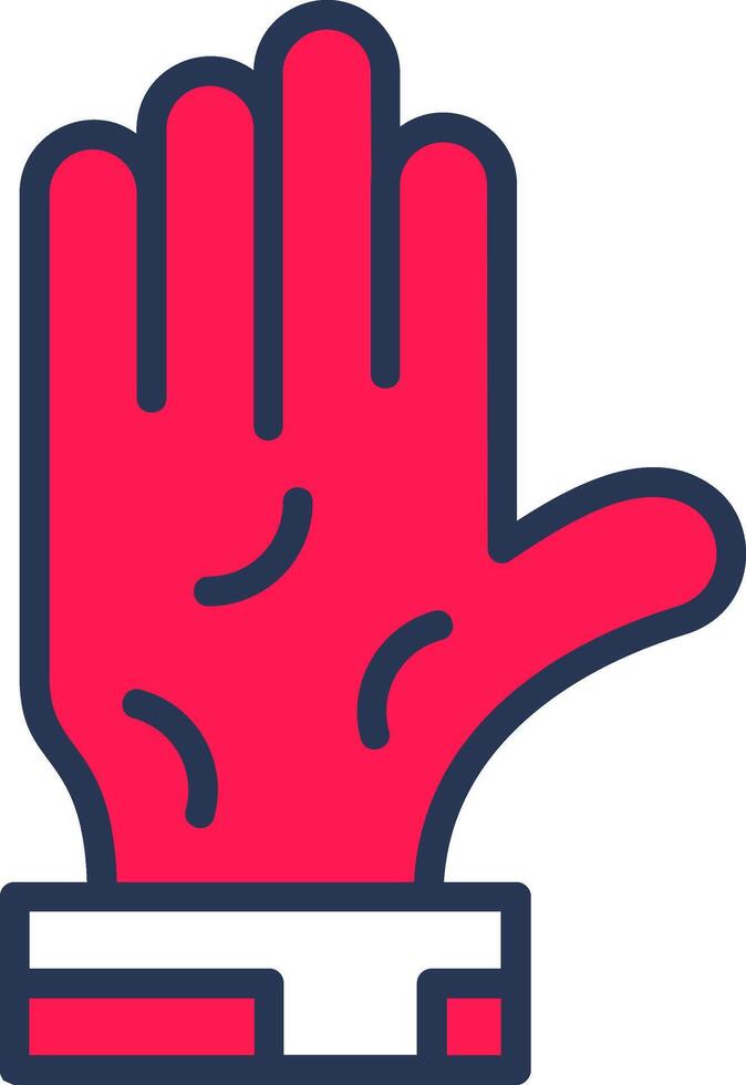 Raise Hand Line Half Filled vector