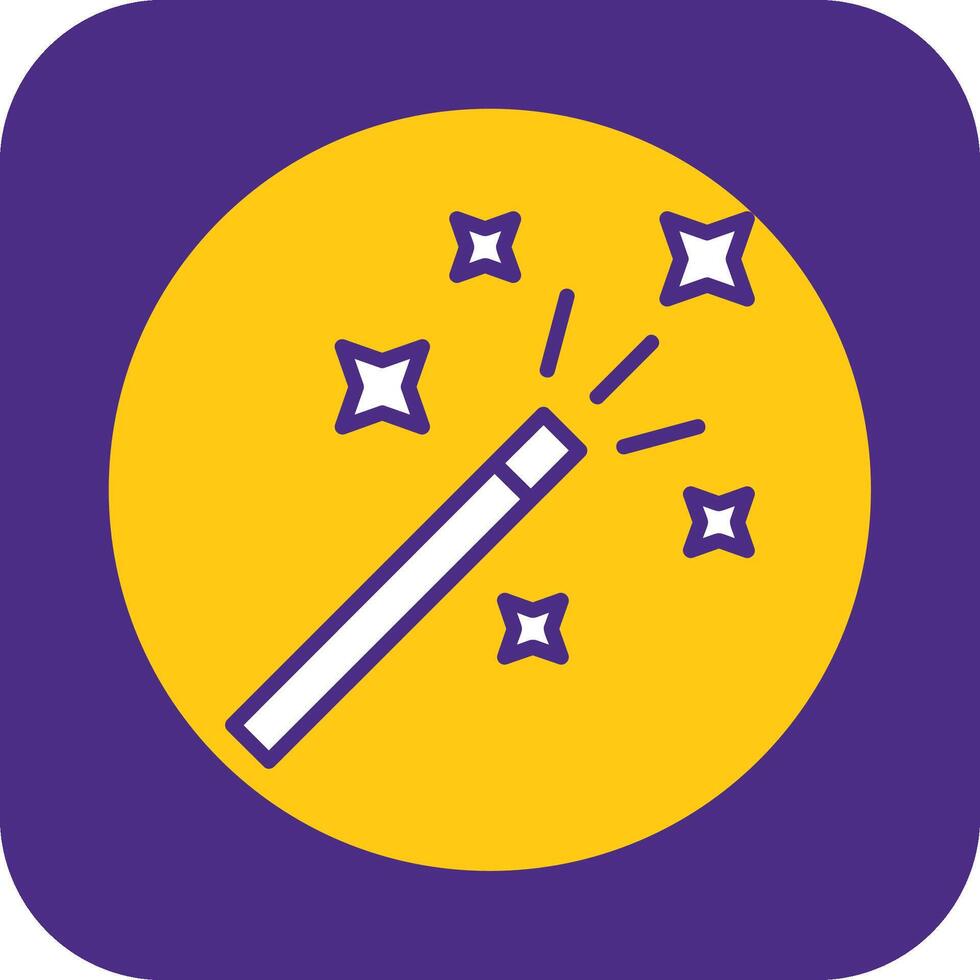 Magic Wand Filled Curve Icon vector