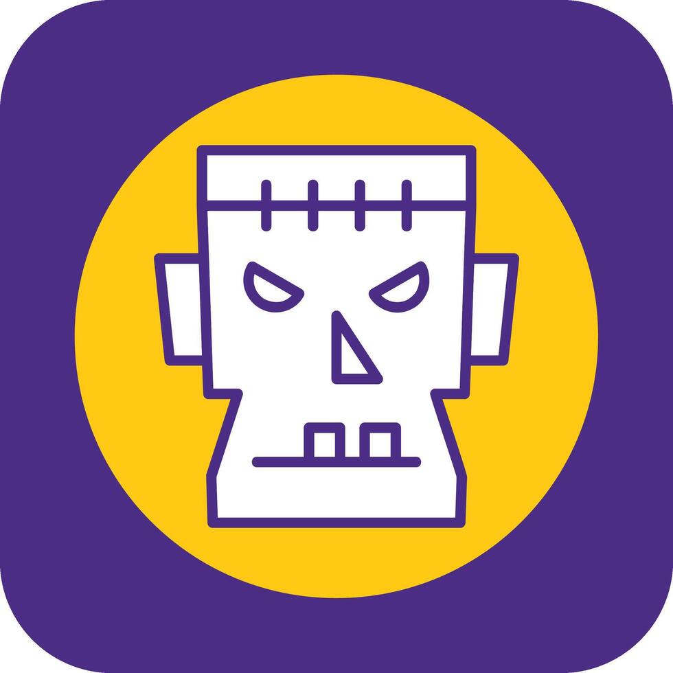 Frankenstein Filled Curve Icon vector