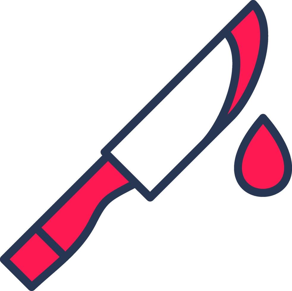 Knife Blood Line Half Filled vector