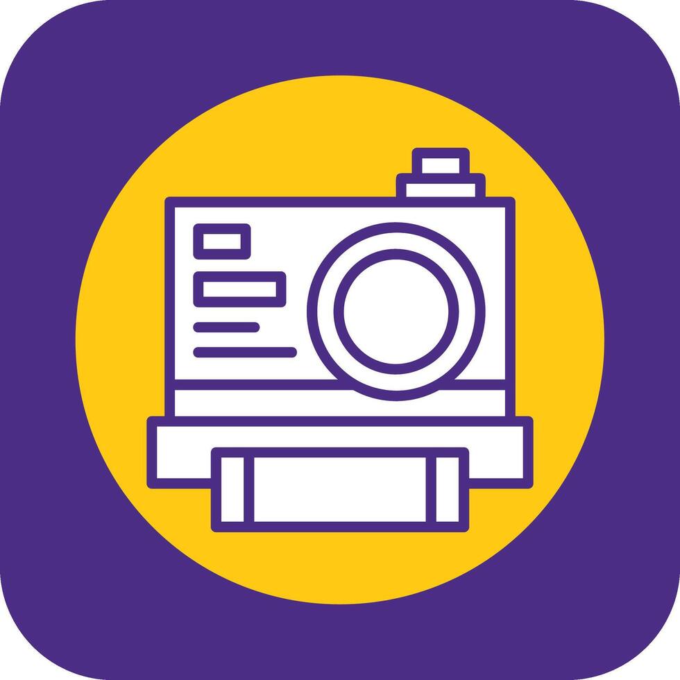 Instant Camera Filled Curve Icon vector