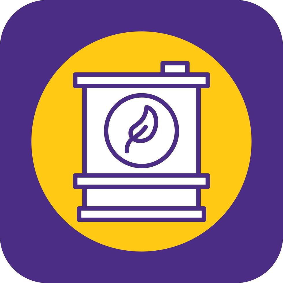 Biofuel Barrell Filled Curve Icon vector