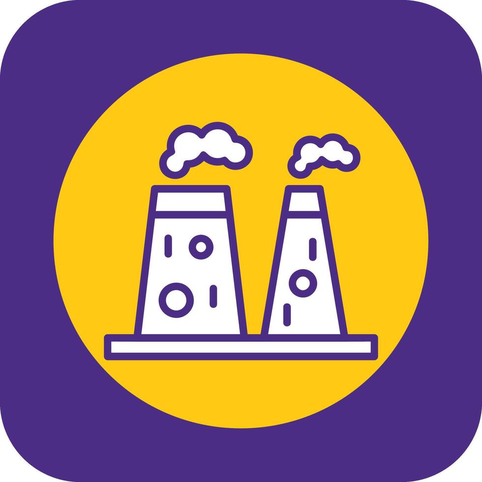 Geothermal Energy Filled Curve Icon vector