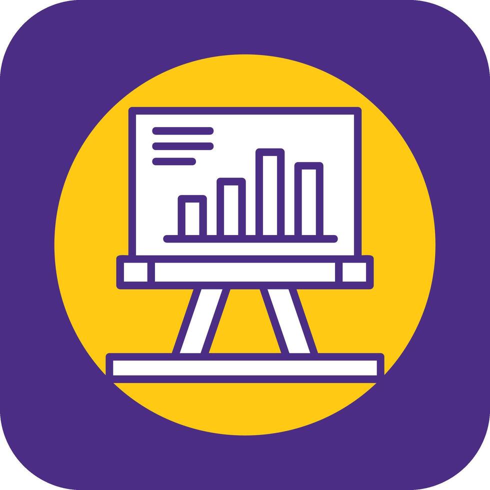 Presentation Filled Curve Icon vector