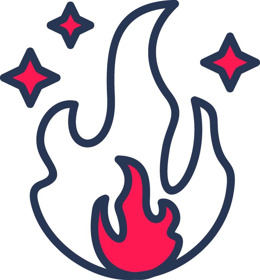 Fire Energy Line Half Filled vector