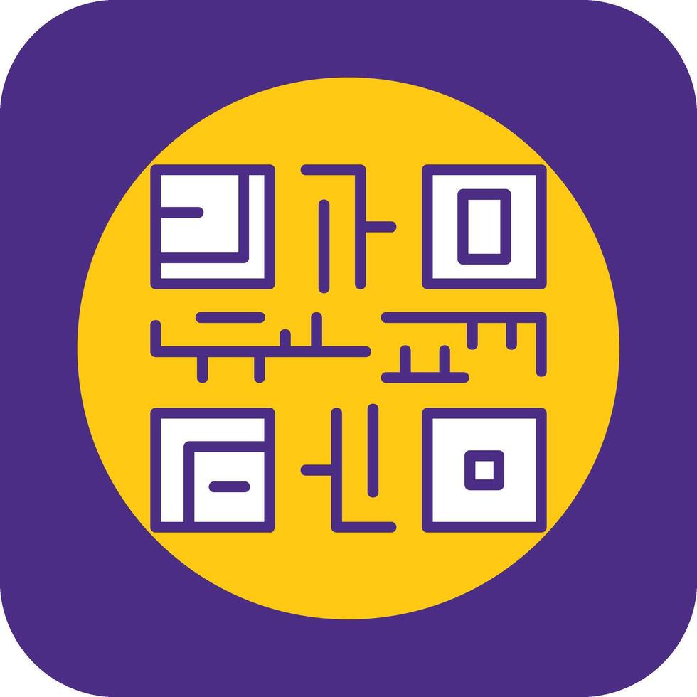 QR Code Filled Curve Icon vector