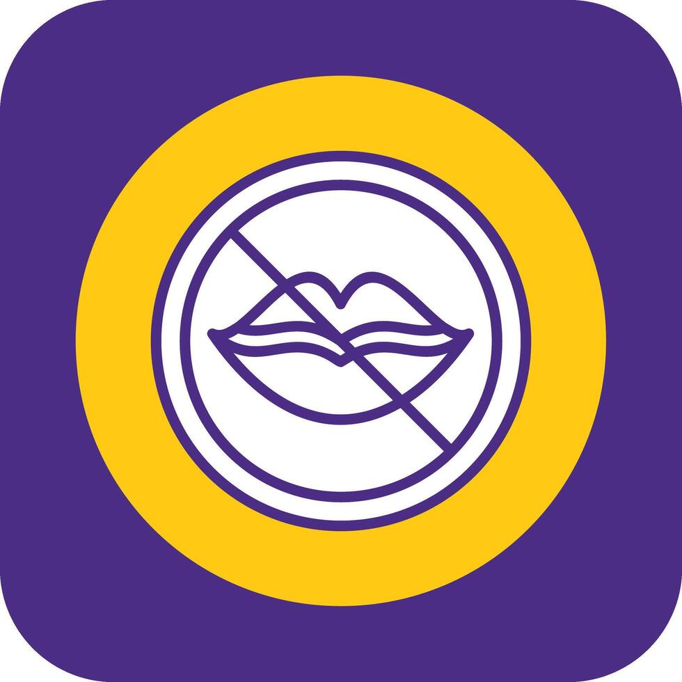 No Speak Filled Curve Icon vector