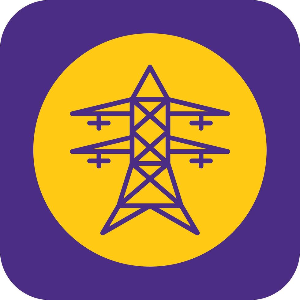 Electric Tower Filled Curve Icon vector
