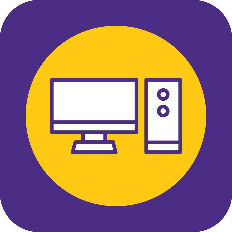 Computer Filled Curve Icon vector