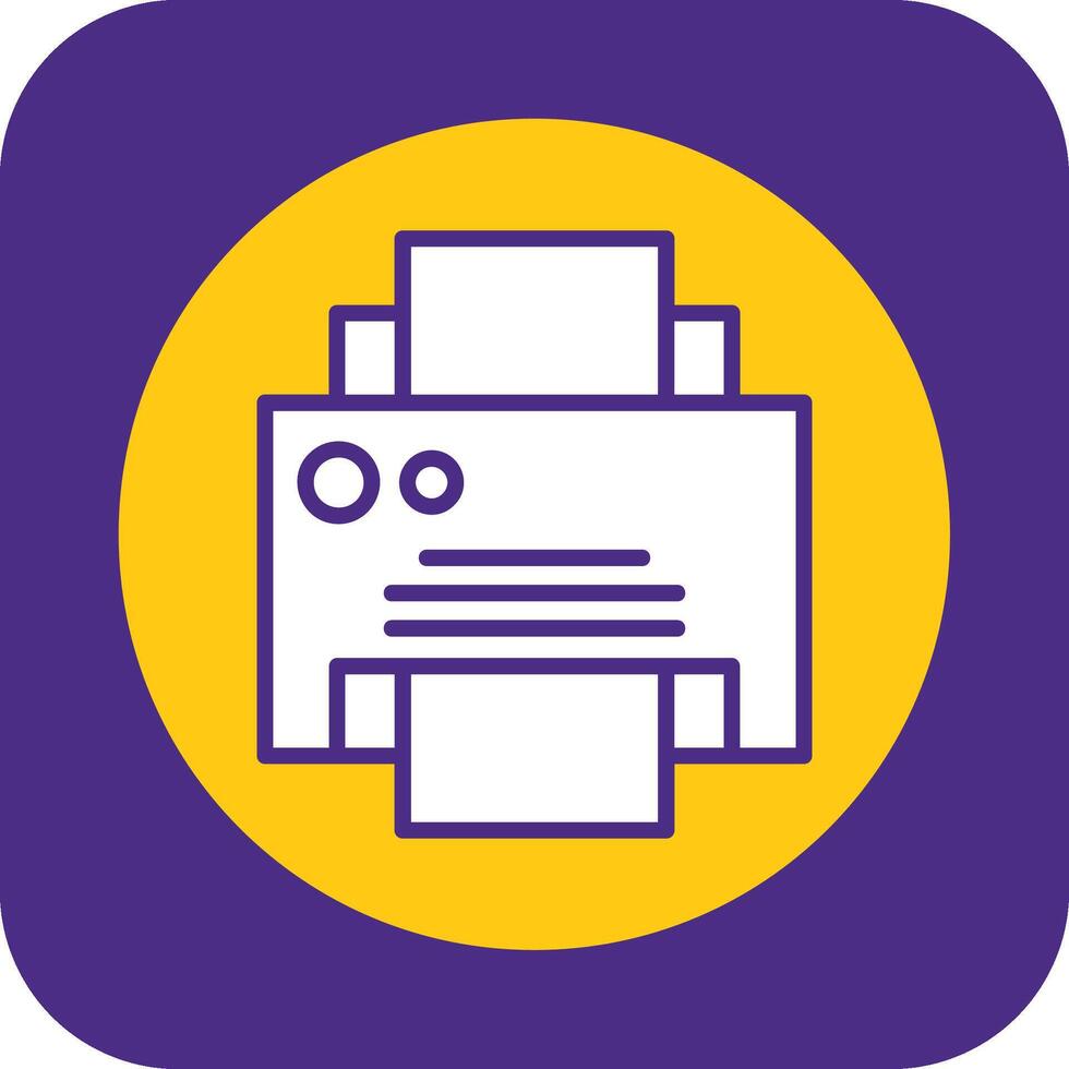 Printer Filled Curve Icon vector