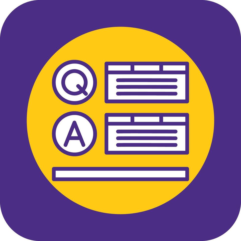 Question and Answer Filled Curve Icon vector