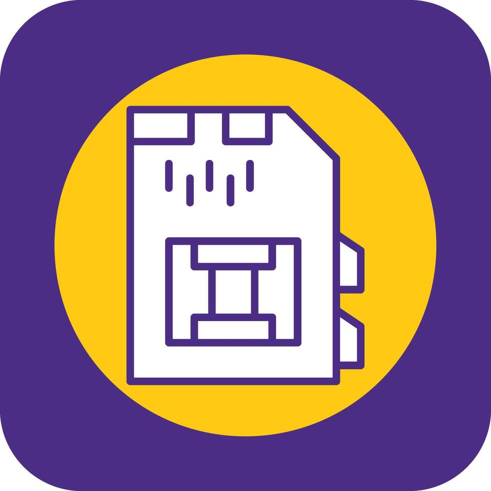 SD Card Filled Curve Icon vector