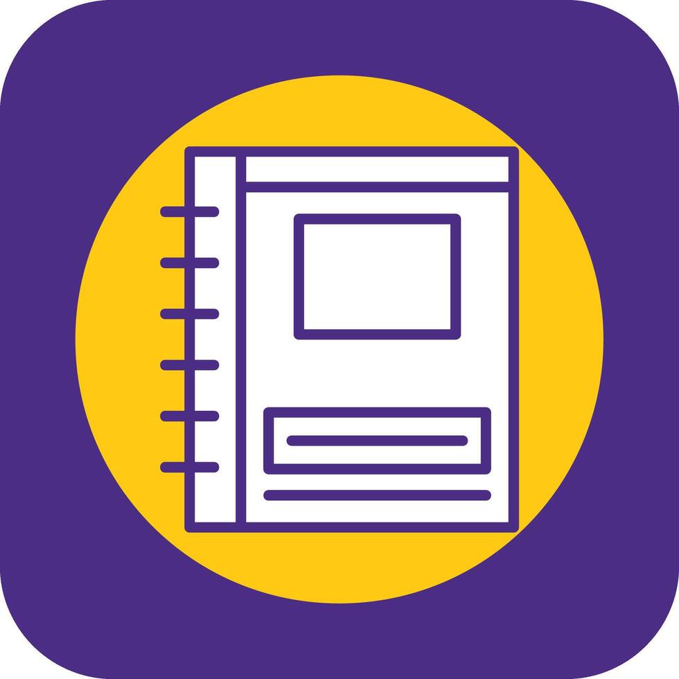 Notebook Filled Curve Icon vector
