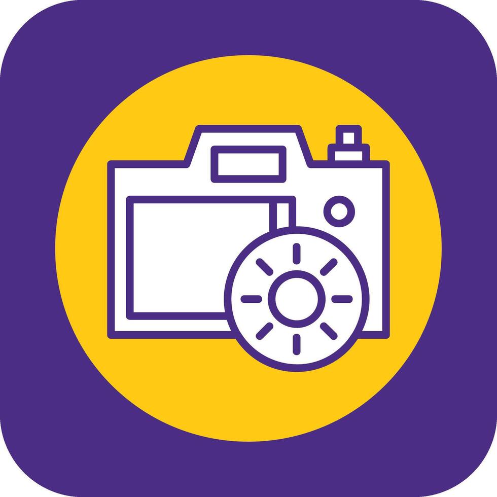 Camera Brightness Filled Curve Icon vector