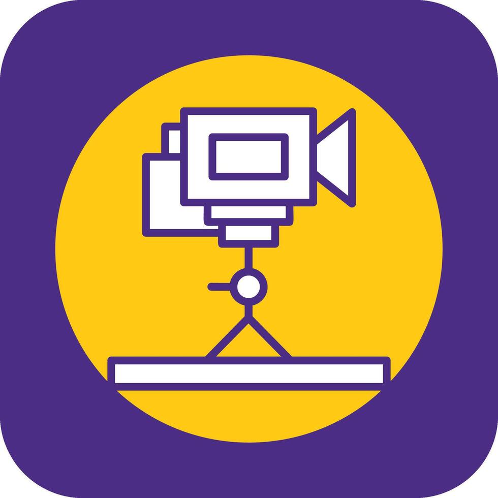 Tripod Camera Filled Curve Icon vector