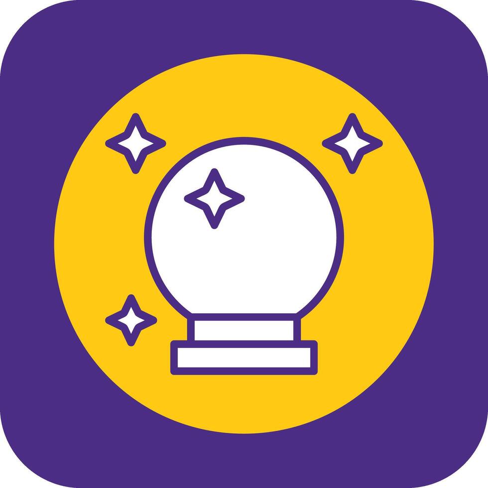 Crystal Ball Filled Curve Icon vector