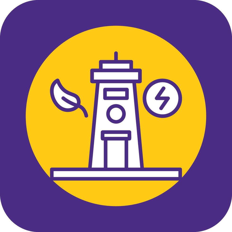 Tidal Power Filled Curve Icon vector