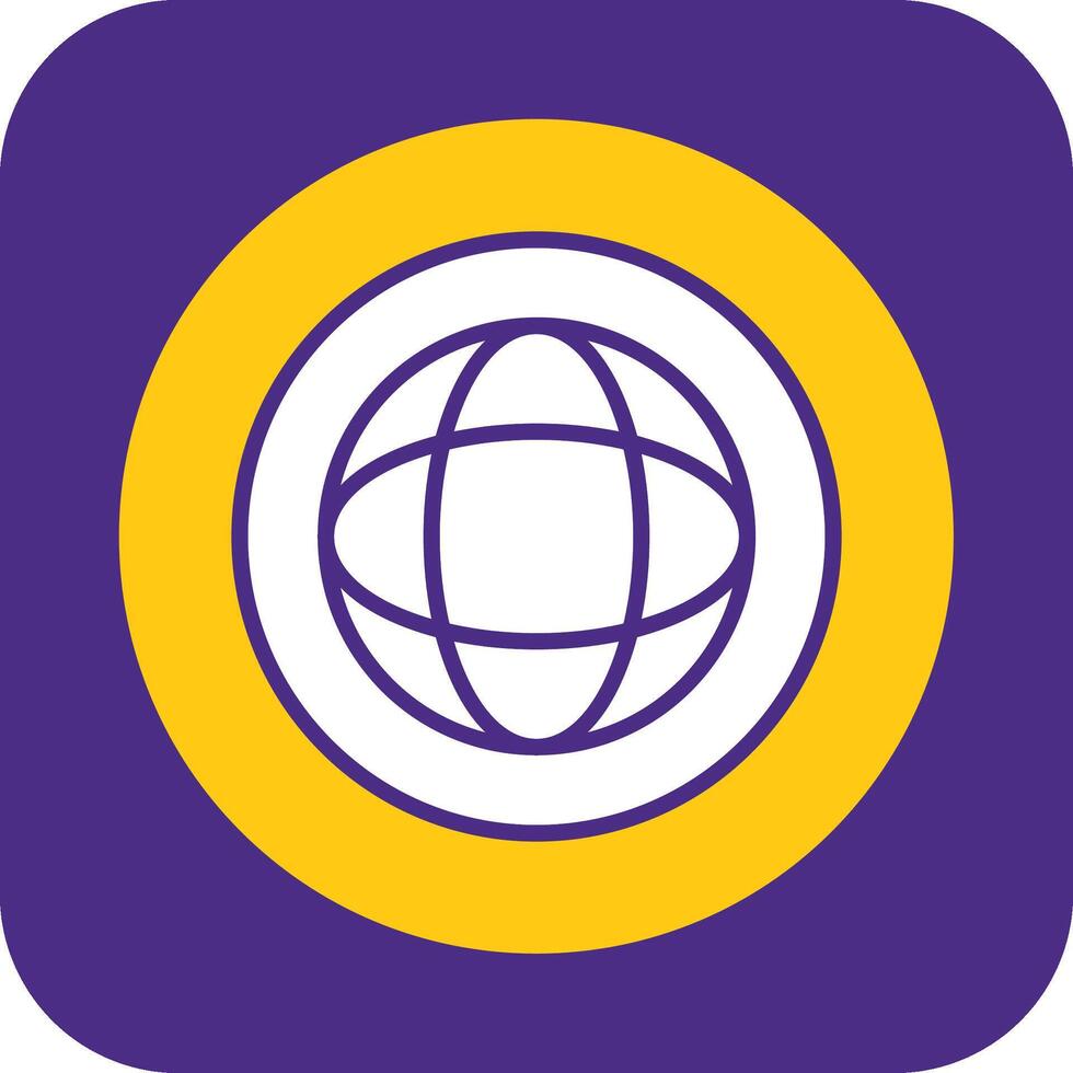 Globe Filled Curve Icon vector