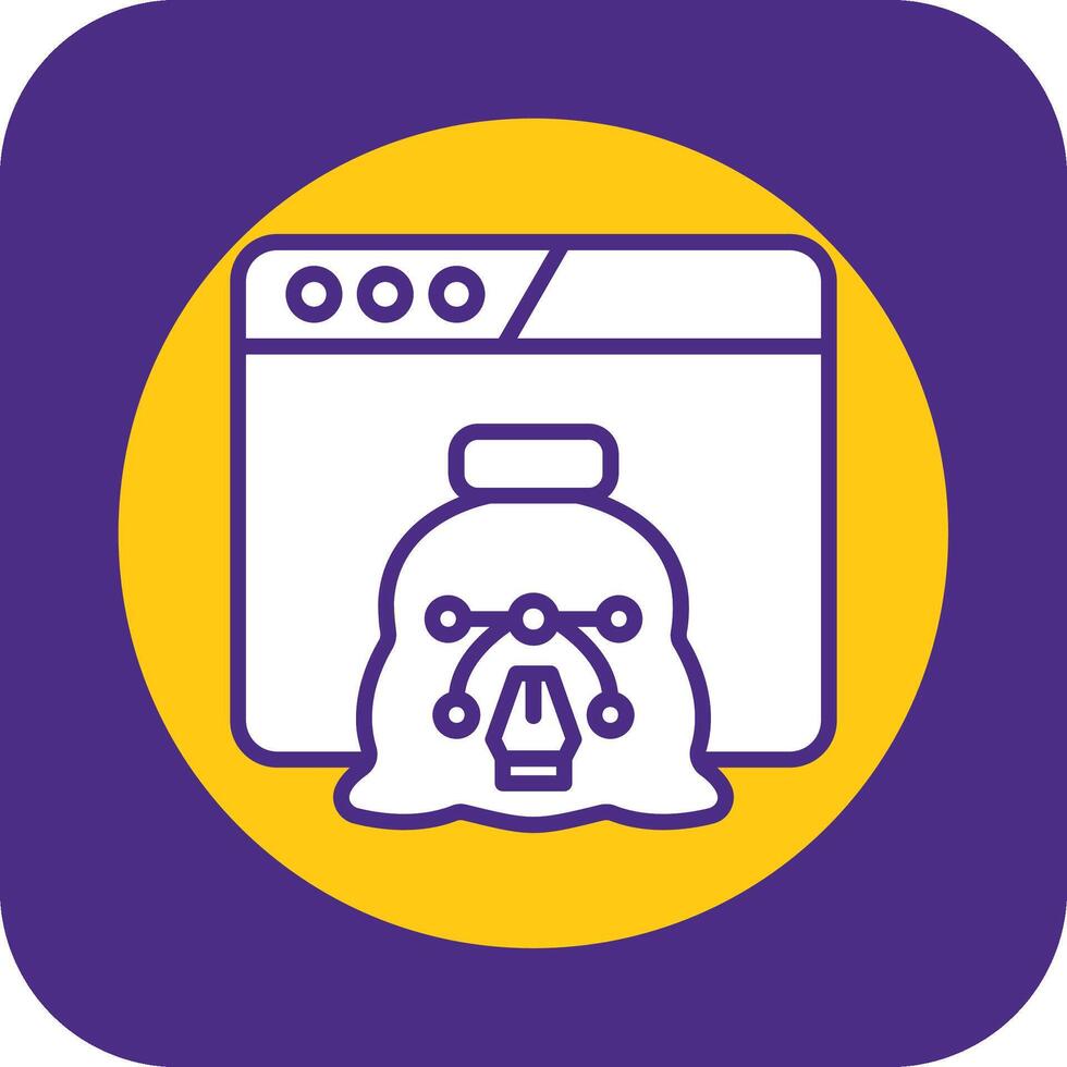 Design Debt Filled Curve Icon vector