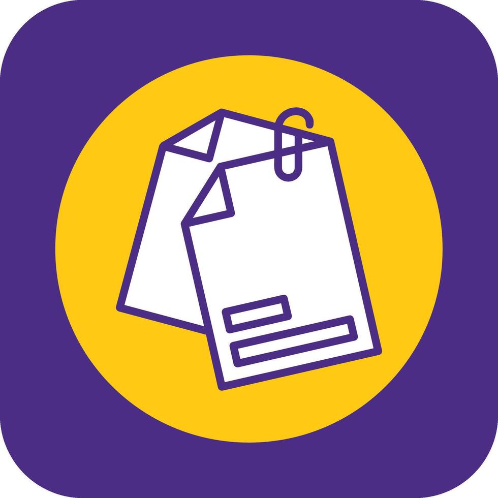 Attached File Filled Curve Icon vector