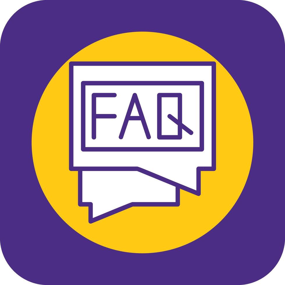 FAQ Filled Curve Icon vector
