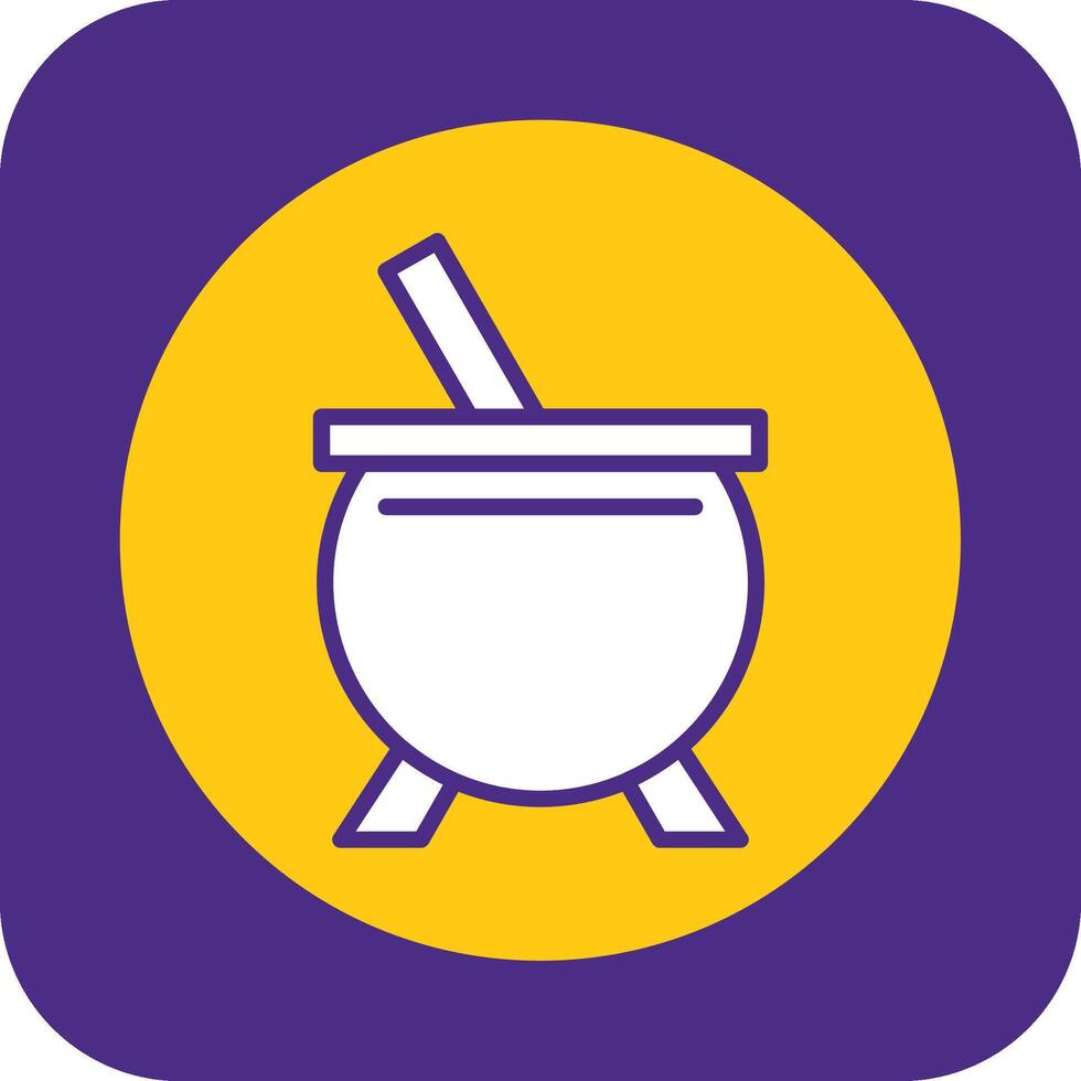 Cauldron Filled Curve Icon vector