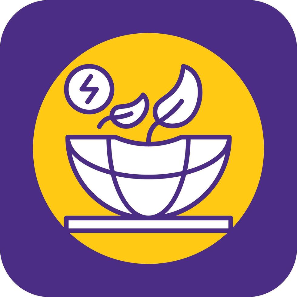 Sustainable Energy Filled Curve Icon vector