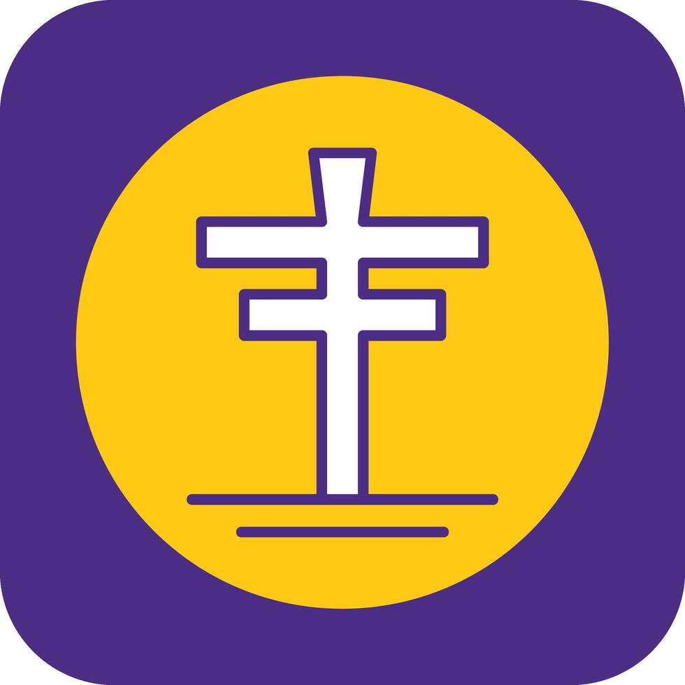 Cross Filled Curve Icon vector