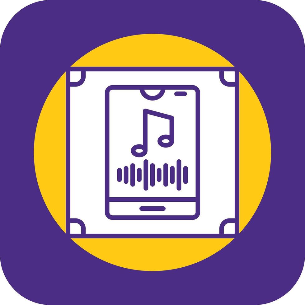 Vertical Rhythm Filled Curve Icon vector