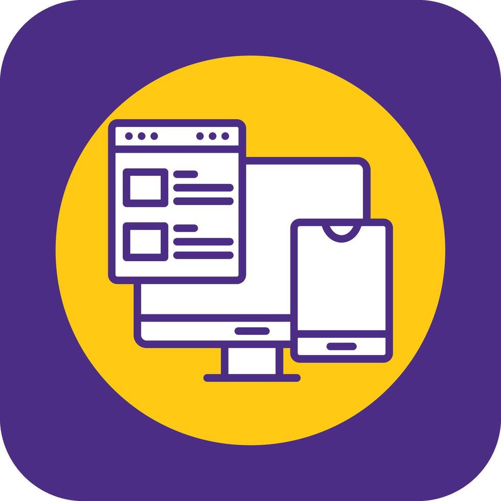 Responsive Web Design Filled Curve Icon vector
