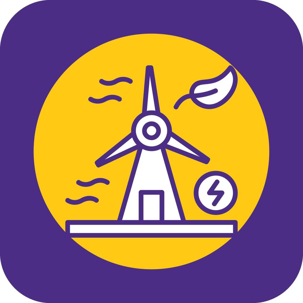 Windmill Filled Curve Icon vector
