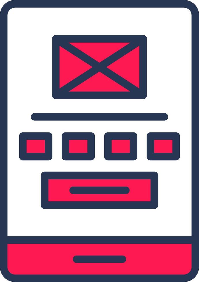 Low Fidelity Wireframe Line Half Filled vector