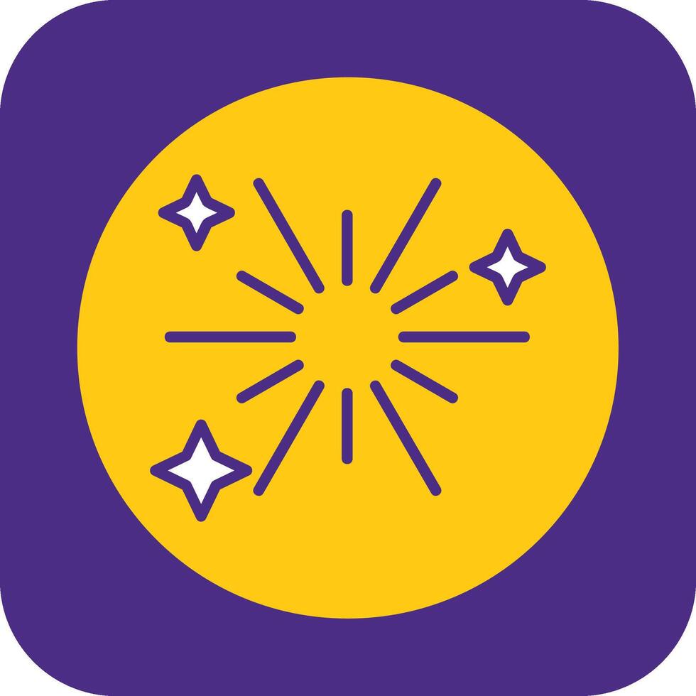 Fireworks Filled Curve Icon vector