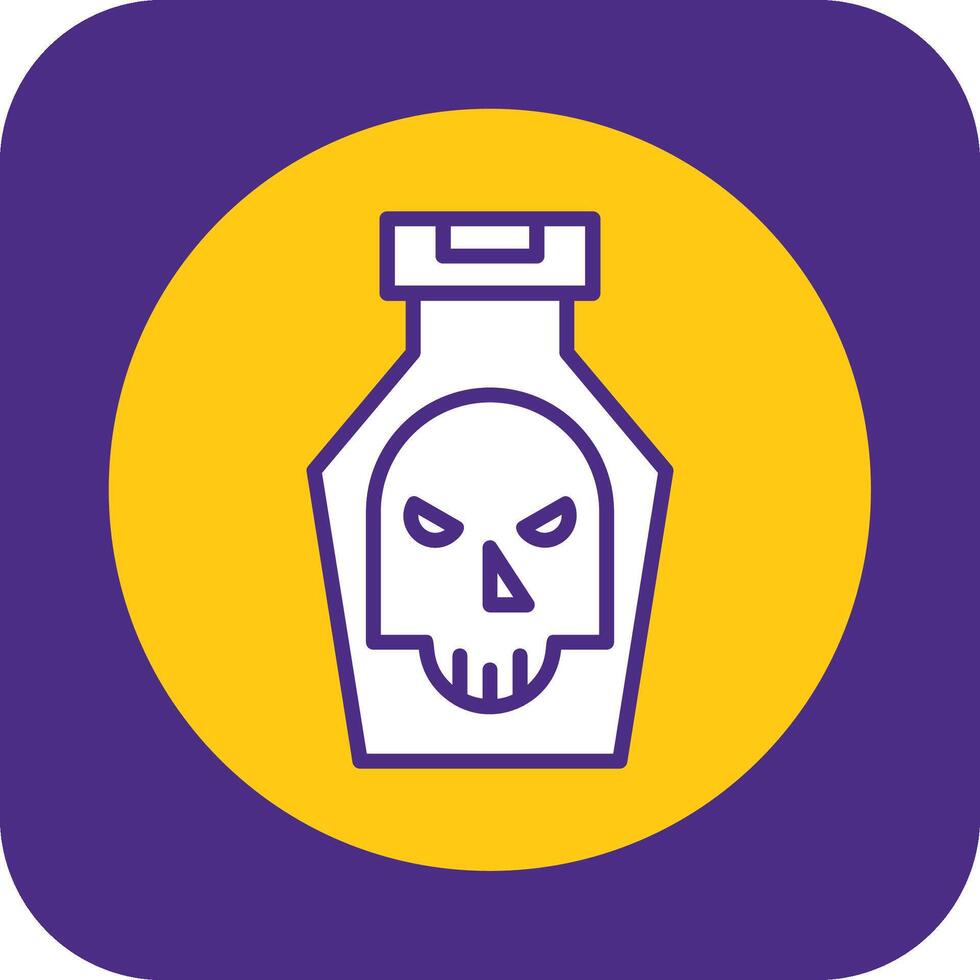 Poison Filled Curve Icon vector