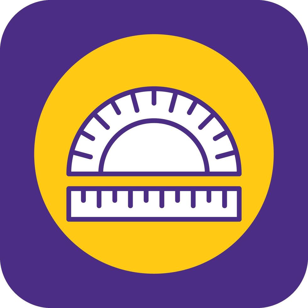 Protractor Filled Curve Icon vector