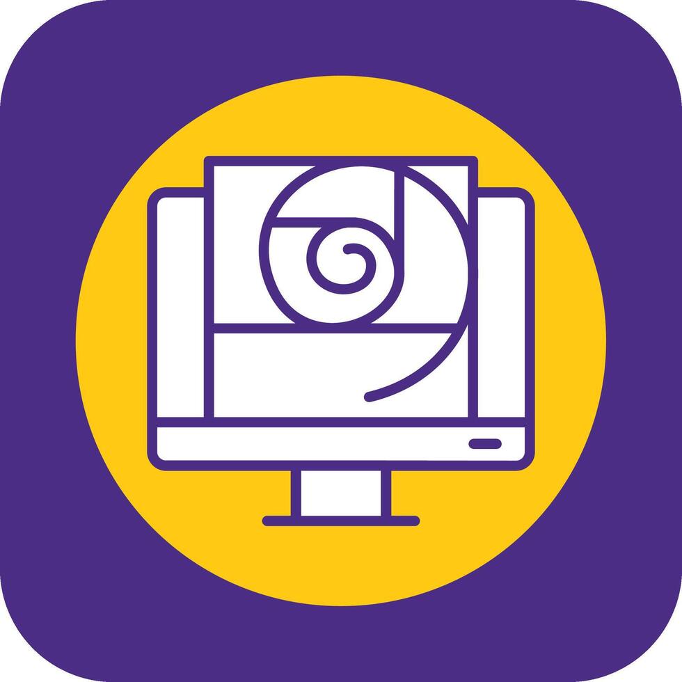 Golden Ration Filled Curve Icon vector