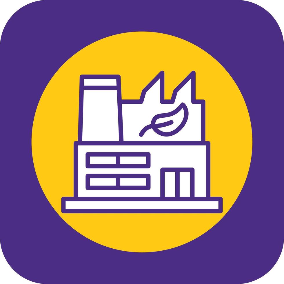 Green Factory Filled Curve Icon vector