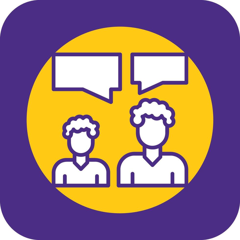 Discussion Filled Curve Icon vector