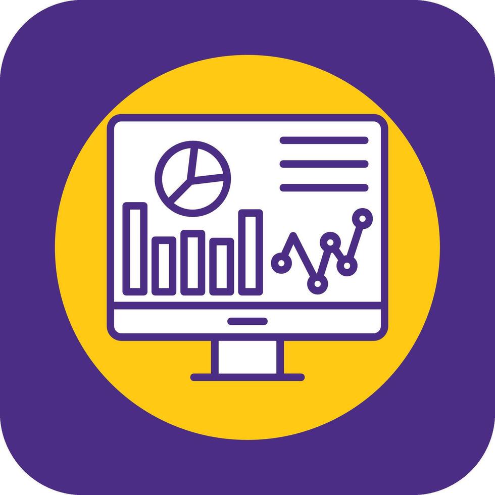 Web Analytics Filled Curve Icon vector